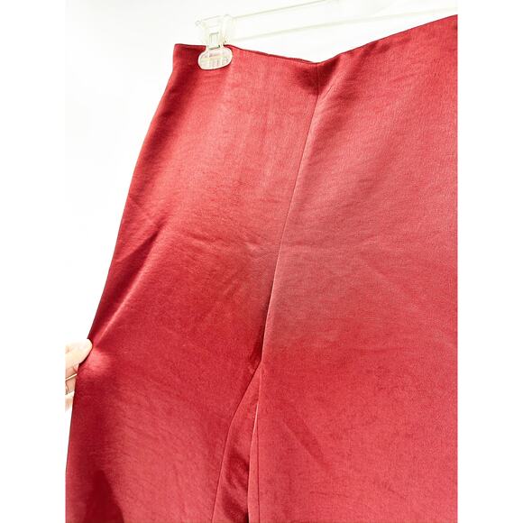 Vince Satin Crop Wide Flare Leg Trousers in Currant Red Size 2 NWT - Picture 4 of 8